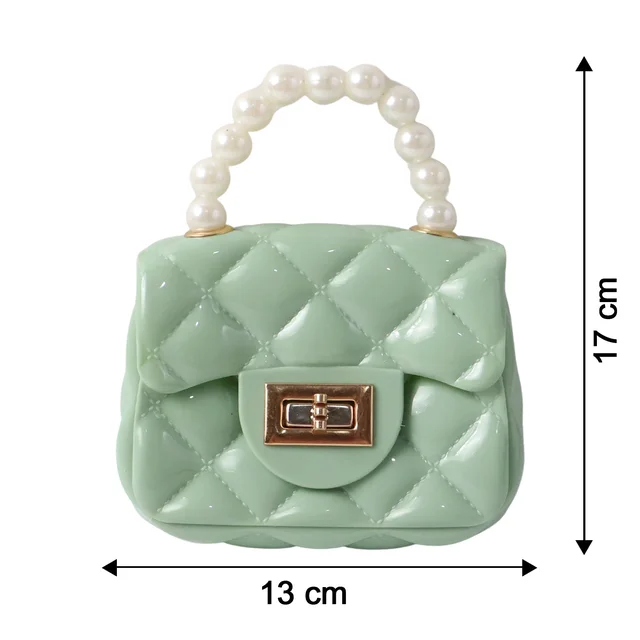 Quilted Mini Handbag – Elegant Pearl Handle & Chain Strap