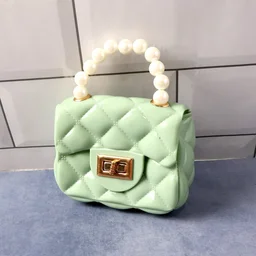 Quilted Mini Handbag – Elegant Pearl Handle & Chain Strap