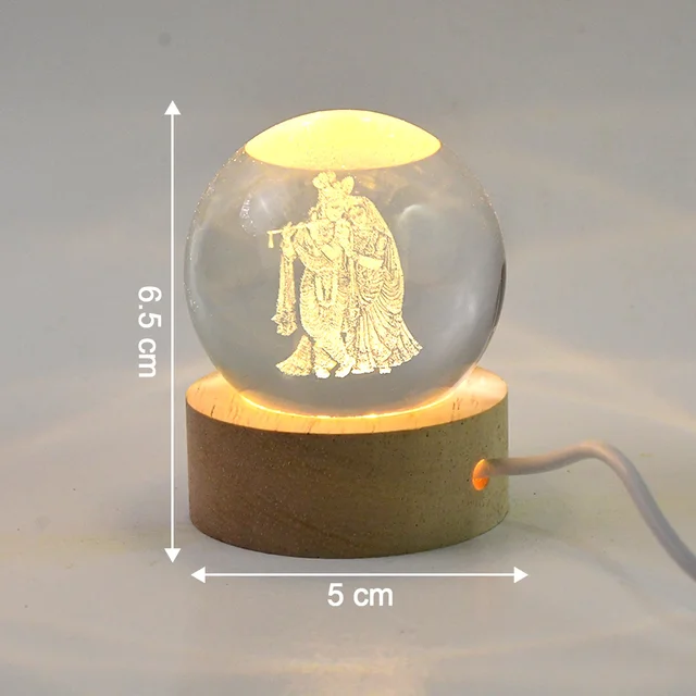 Radha Krishna 3D Crystal Lamp – Spiritual Home Decor |