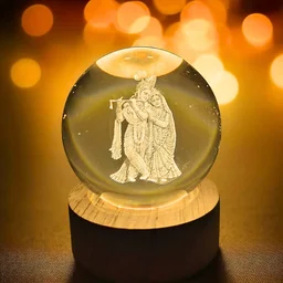 Radha Krishna 3D Crystal Lamp – Spiritual Home Decor |