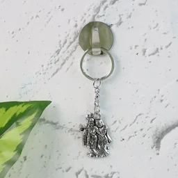 Radha Krishna Metal Keychain – Durable Spiritual Gift