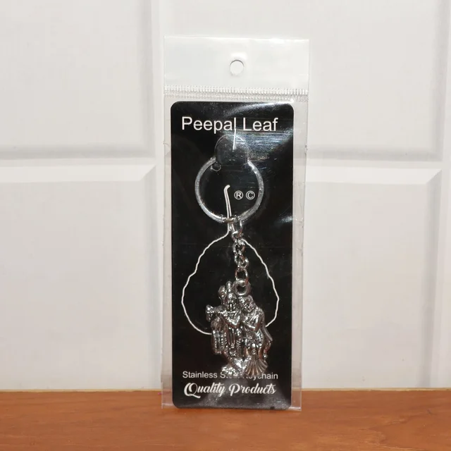 Radha Krishna Metal Keychain – Durable Spiritual Gift