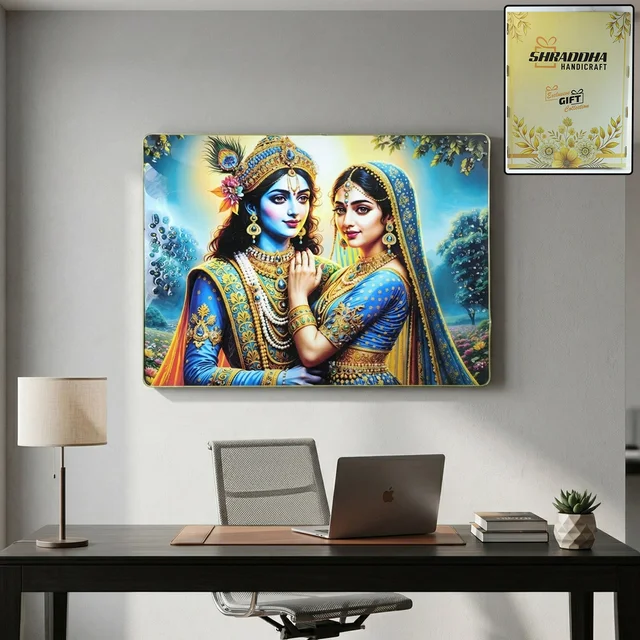 Radha Krishna Wall Frame – Elegant Divine Home Decor