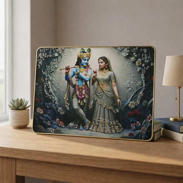Radha Krishna Wall Frame – Elegant Spiritual Home Decor