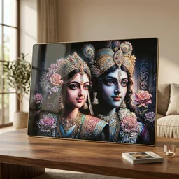 Radha Krishna Wall Frame – Elegant Spiritual Home Decor
