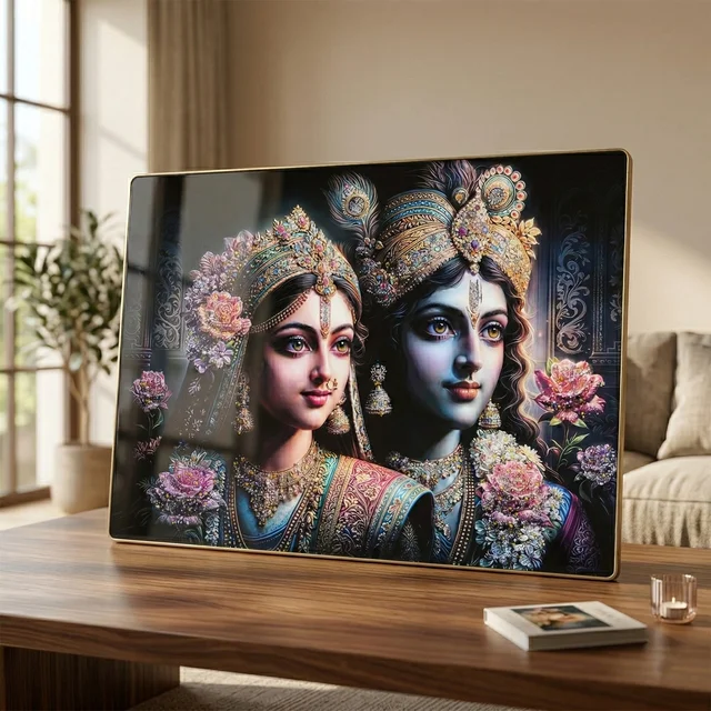 Radha Krishna Wall Frame – Elegant Spiritual Home Decor