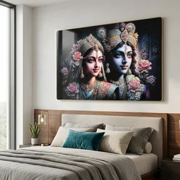 Radha Krishna Wall Frame – Elegant Spiritual Home Decor