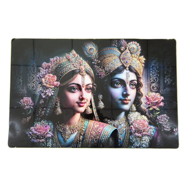 Radha Krishna Wall Frame – Elegant Spiritual Home Decor