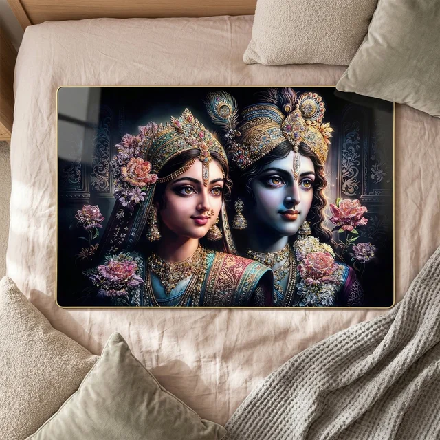 Radha Krishna Wall Frame – Elegant Spiritual Home Decor