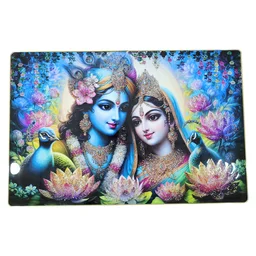 Radha Krishna Wall Frame – Vibrant Spiritual Artwork for Home