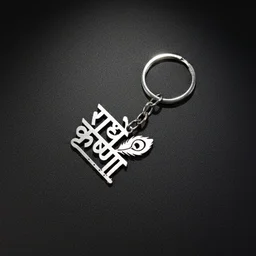 Radhe Krishna Metal Keychain – Durable Spiritual Key Holder