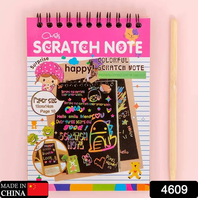 Rainbow Art Scratch Book – 10 Pages & Tool | Colorful Creations