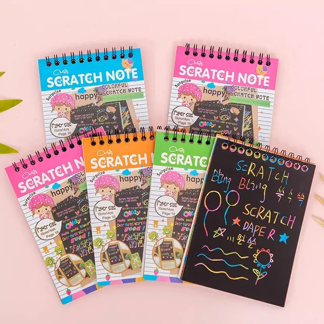 Rainbow Art Scratch Book – 10 Pages & Tool | Colorful Creations