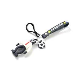 Rainbow Keychain – Colorful Cartoon Football Boy Accessory