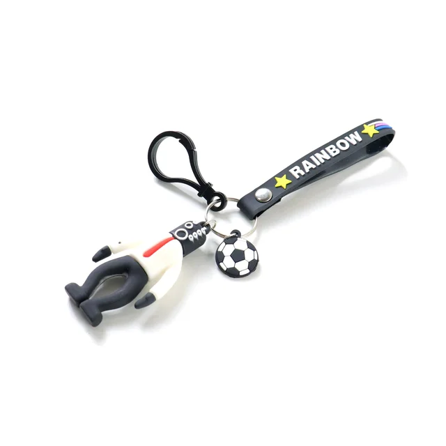 Rainbow Keychain – Colorful Cartoon Football Boy Accessory