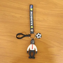 Rainbow Keychain – Colorful Cartoon Football Boy Accessory