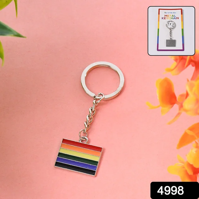 Rainbow Metal Keyring – Stylish & Durable Accessory (1 Pc / Mix Design)