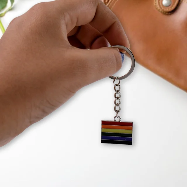 Rainbow Metal Keyring – Stylish & Durable Accessory (1 Pc / Mix Design)