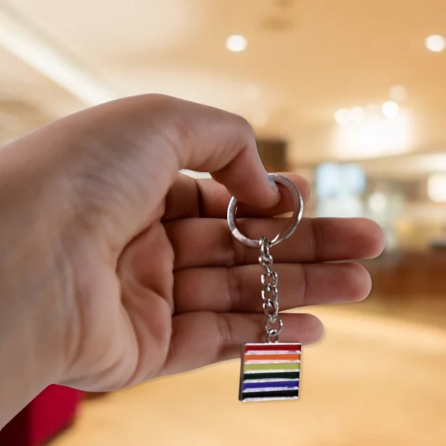 Rainbow Metal Keyring – Stylish & Durable Accessory (1 Pc / Mix Design)