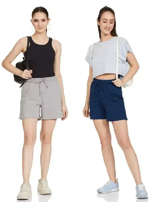 KAFF Womens Regular Fit Casual Shorts- Pack of 2 Mo - 26