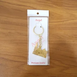 Ram Mandir Keychain – Premium Golden Metal Devotional Accessory