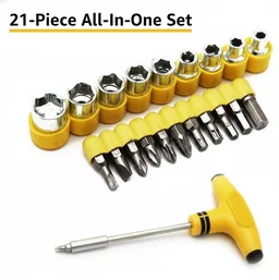 Ratchet Socket Set – 21-Piece T-Shape Tools | XcelCraft