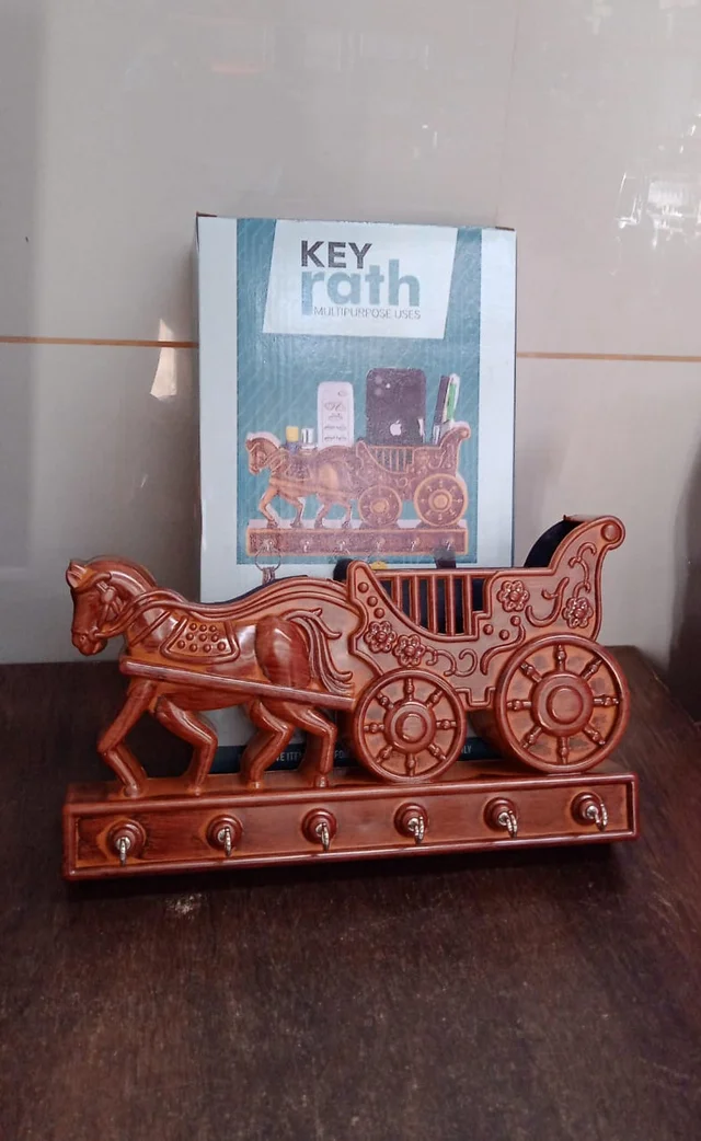 Rath Wall Key Holder – 6 Hooks, Decorative | Indo Glow