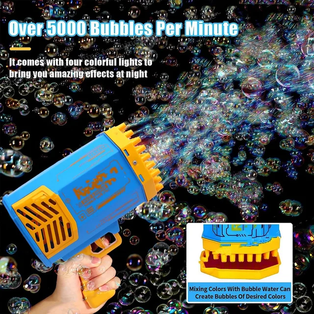 Rechargeable Bubble Gun – 69-Hole Powerful Blower for Kids | Dollverse