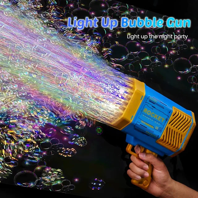 Rechargeable Bubble Gun – 69-Hole Powerful Blower for Kids | Dollverse