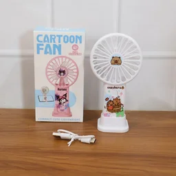 Rechargeable Handheld Fan – Cute Cartoon Capybara with USB Stand