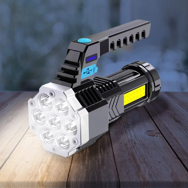 Rechargeable LED Flashlight – Portable 7-LED COB Torch | PHOBIA