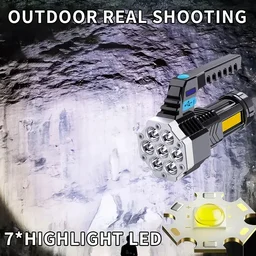 Rechargeable LED Flashlight – Portable 7-LED COB Torch | PHOBIA