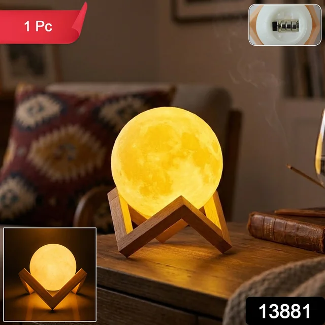 Rechargeable LED Moon Lamp – Soothing Ambient Light for Home
