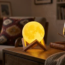 Rechargeable LED Moon Lamp – Soothing Ambient Light for Home
