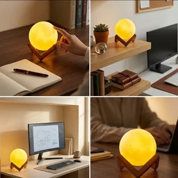 Rechargeable LED Moon Lamp – Soothing Ambient Light for Home