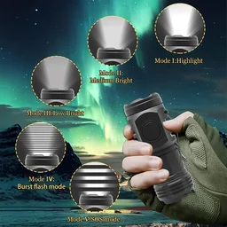Rechargeable LED Torch – 5 Modes, Waterproof | Indo Glow
