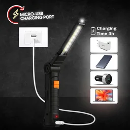 Rechargeable LED Work Light – 360° Adjustable Head & Magnetic Base