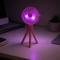 Rechargeable Portable LED Fan – Flexible Tripod & Quiet Cooling