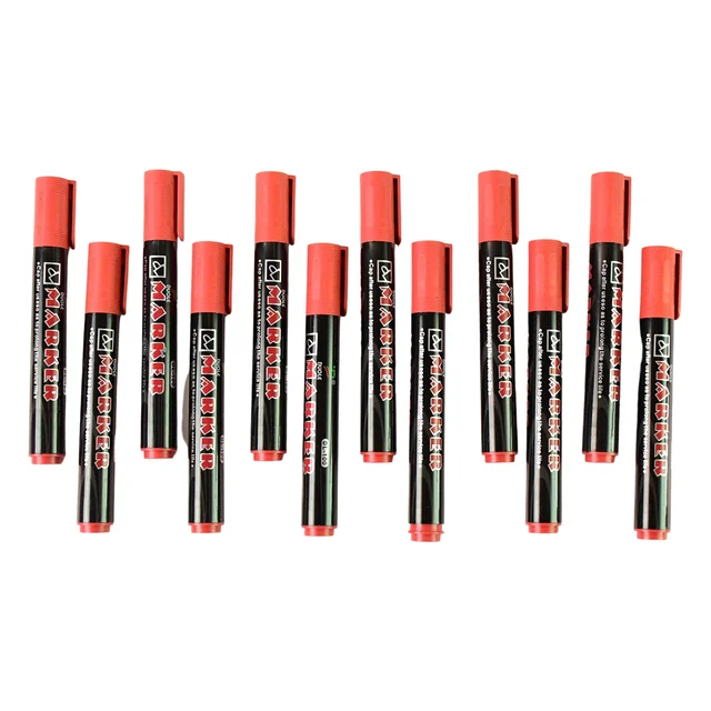 Red Ink Marker – Bold Tip Quick-Dry Permanent Marker