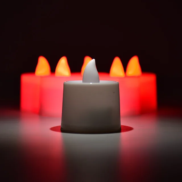 Red LED Flameless Tealight Candles – Safe & Smokeless Ambiance