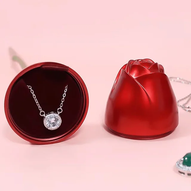 Red Rose Jewelry Box – Romantic Metal Gift | Glimmerly