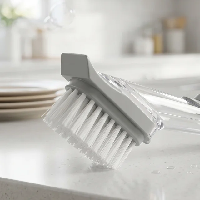 Refillable Soap Dispensing Dish Scrub Brush – Effortless & Hygienic Cleaning