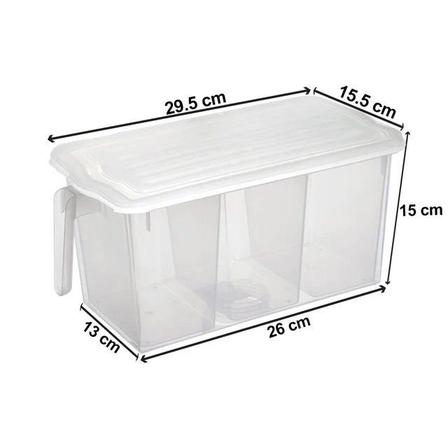 Refrigerator Organizer Box – 3 Compartments, Airtight | Lunchie Bunchie