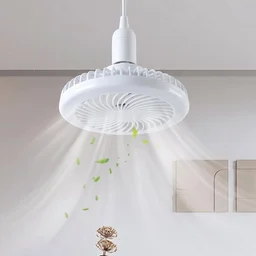Remote Control Ceiling Fan with Light, E27 Socket LED Lamp Fan for Home (1 Set)
