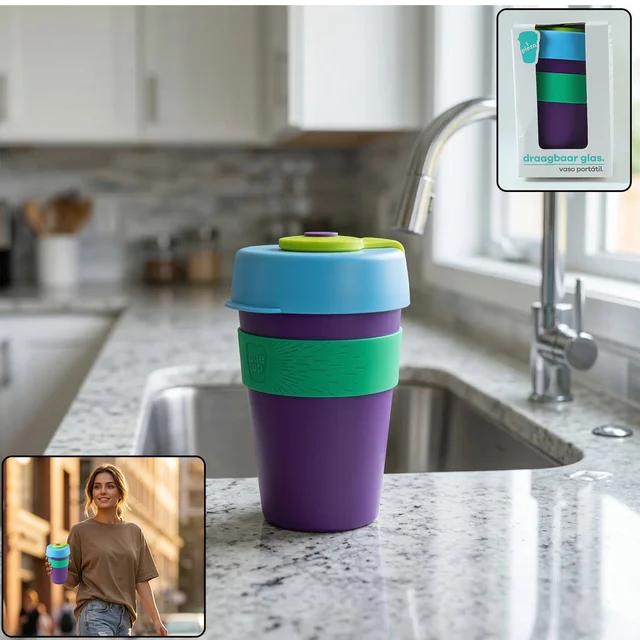 Reusable Colorful Travel Mug – Spill-resistant & Stylish 400 ML