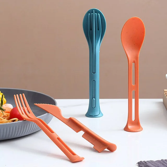 Reusable Cutlery Set – 3-in-1 Spoon Fork Knife | Portable Travel