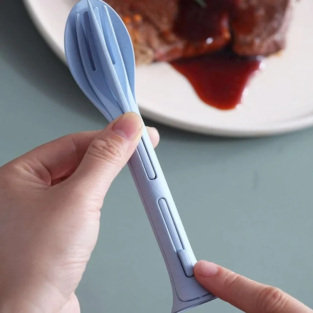 Reusable Cutlery Set – 3-in-1 Spoon Fork Knife | Portable Travel