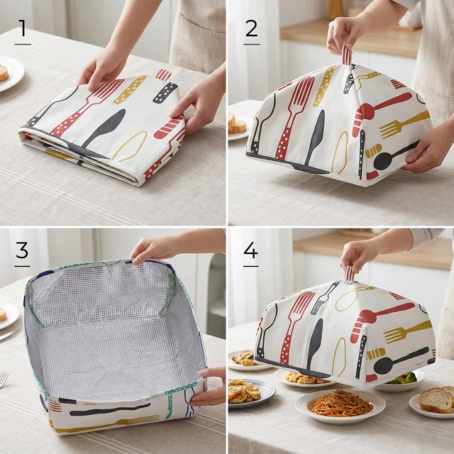 Reusable Food Cover – Small Size Foldable Dish Lid | CookAura