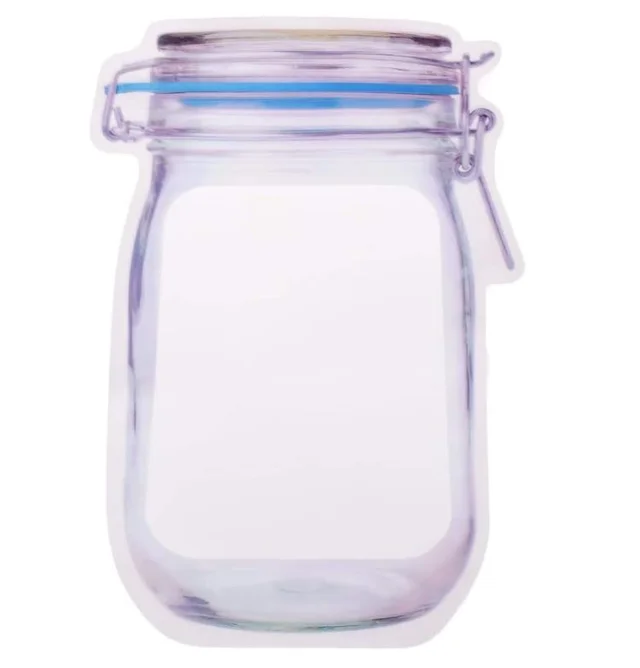 Reusable Food Storage Bag – Airtight Mason Jar Zipper 1000ml | Organivo