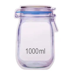 Reusable Food Storage Bag – Airtight Mason Jar Zipper 1000ml | Organivo